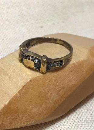 Кольцо из бронзы "абстракция", перстень из бронзы, украшение из бронзы, оригинальное кольцо из бронзы