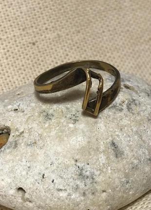 Кольцо из бронзы "абстракция", перстень из бронзы, украшение из бронзы, оригинальное кольцо из бронзы