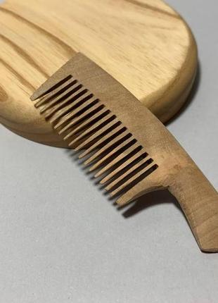 Гребень деревянный для волос, для бороды и усов груша2 фото