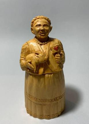 Баночка для специй "юлия тимошенко", емкость для специй, фигурка деревянная, статуэтка деревянная