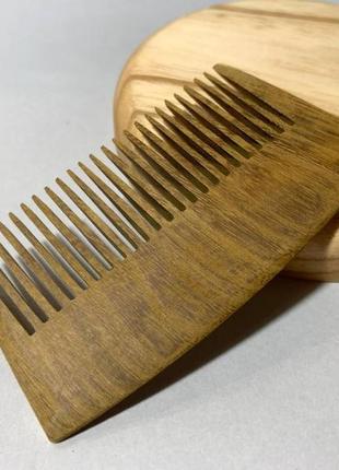 Гребінець дерев'яний для волосся, для бороди та вусів акація2 фото