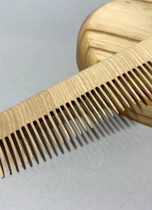 Гребінець дерев'яний для волосся, бороди, вусів, клен1 фото