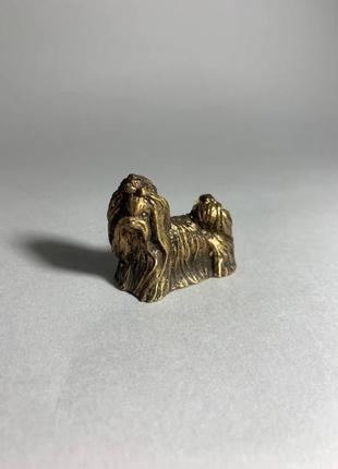 Статуэтка из бронзы, фигурка из бронзы, статуэтка "собака болонка", скульптура из бронзы, фигурка бронзовая1 фото