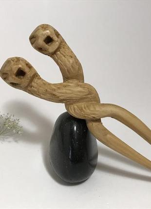 Шпилька дерев'яна для волосся 'змія'