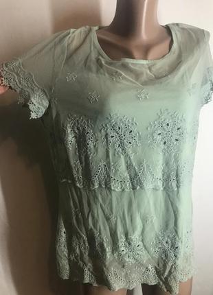 Красивая фирменная блуза сетка с майкой3 фото