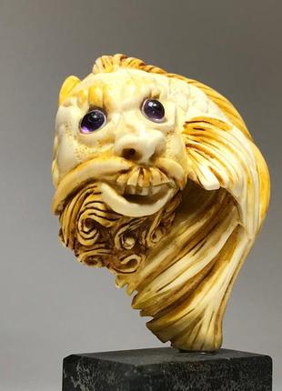 Авторська статуетка фігурка "риба-дракон" з бивня мамонта8 фото