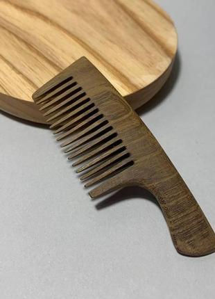 Гребінець дерев'яний для волосся, для бороди та вусів акація1 фото