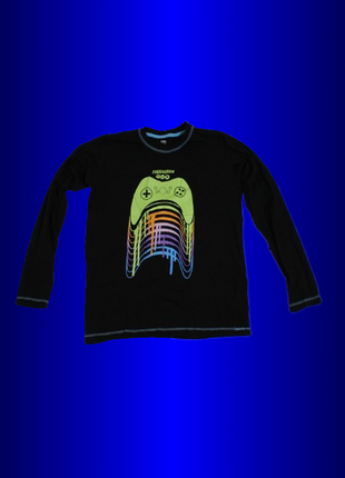 Кофта мужская  футболка свитшот лонгслив чёрный геймерский с принтом джойстика powerdown studio ltd женская унисекс2 фото