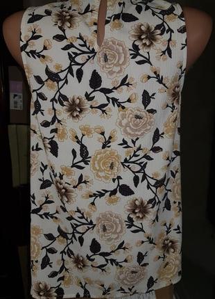 Летняя блуза кремовая с цветками4 фото