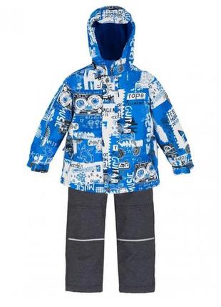 Комплект демисезонный куртка и штаны deux par deux для мальчика, синий/серый р. 1043 фото