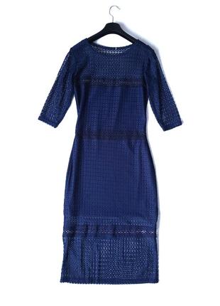Коктельное  платье темно-синее гипюровое с кружевом2 фото