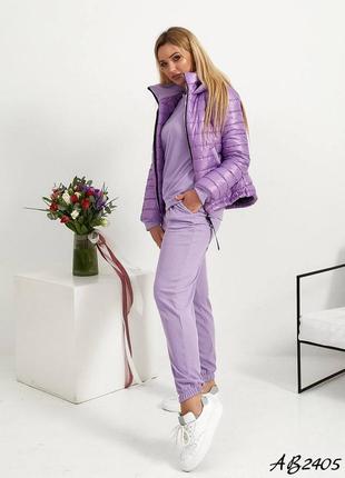 Жіночій костюм трійка весна осінь, куртка та костюм рубчик.