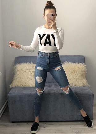 Джинси з високою посадкою topshop moto