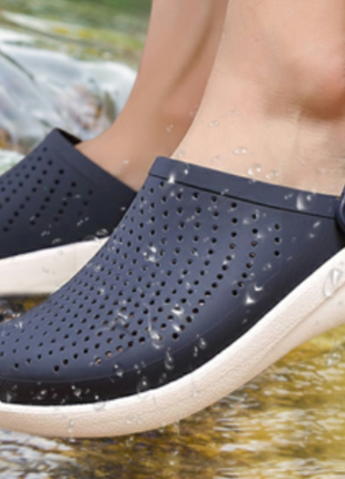 Сабо crocs literide clog navy/almost white 36-45 оригінал крокси4 фото