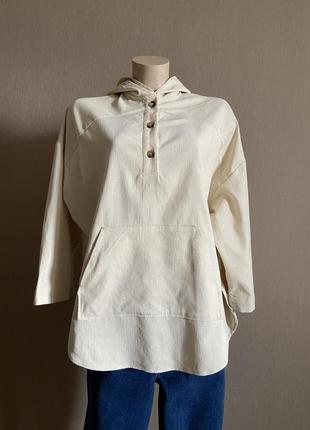 Худі з капюшоном молочного кольору zara