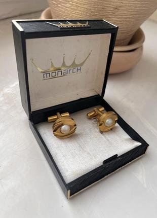 Запонки чоловічі з камінчиком мужские monarch с камушком ретро винтаж