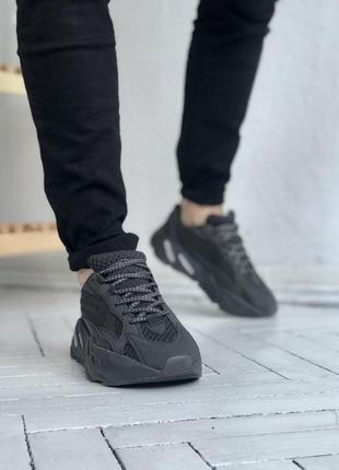 Женские кроссовки adidas yeezy boost 700 v2 vanta leather black скидка sale / smb5 фото