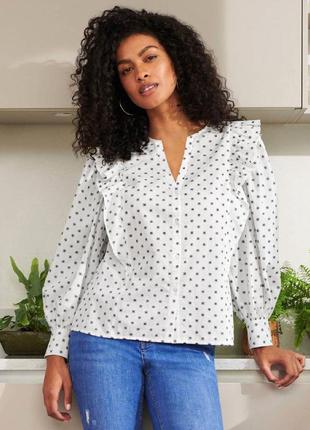 Натуральна блуза, блузка. жіноча сорочка з рюшами і об ємними рукавами.1 фото