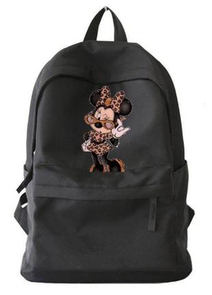 Рюкзак городской черный minnie mouse fashion