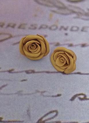 Сережки гвоздики золоті трояндочки1 фото
