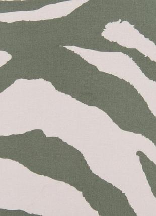 Штапель фалма принт зебра хакі молочний