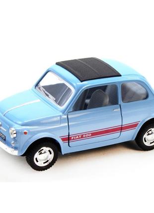 Коллекционная игрушечная модель fiat 500 kt5004w инерционная (голубой)