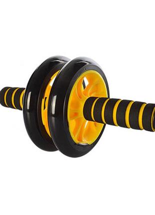 Тренажер колесо для м'язів преса ms 0872 діаметр 14 см (жовтий)