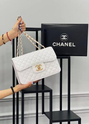 Сумка стеганая белая женская в стиле chanel клатч сумочка на цепочке шанель кросс-боди люкс качество