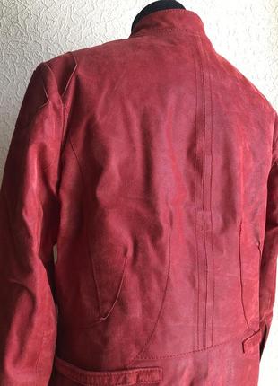 Кожаная куртка косуха от бренда zigga, красная, в идеальном состоянии6 фото