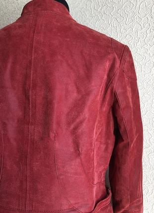 Кожаная куртка косуха от бренда zigga, красная, в идеальном состоянии9 фото