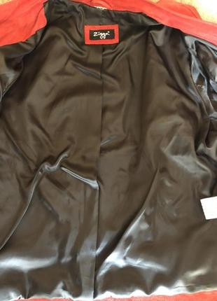 Кожаная куртка косуха от бренда zigga, красная, в идеальном состоянии10 фото
