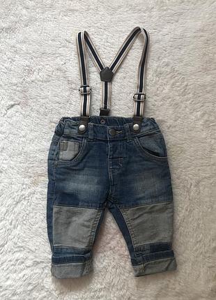 Джинсы с подтяжками