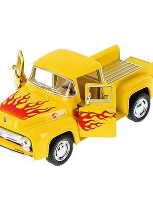 Машинка металева інерційна pickup ford f-100 (1956) kinsmart kt5385fw 1:38 (жовтий)