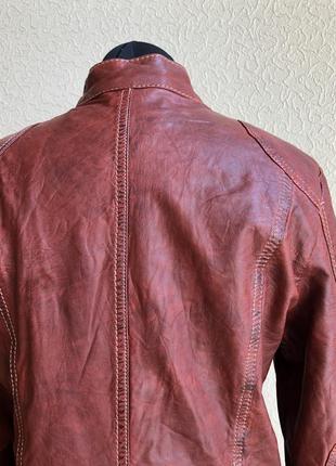Кожаная куртка от бренда gipsy, бордовая в идеальном состоянии.7 фото