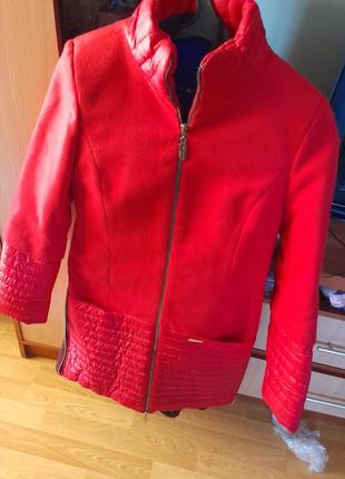 Пальто кашемир со вставками