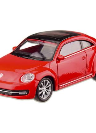 Машина металлическая volkswagen '12 the beetle "welly" 44038cw масштаб 1:43 (красный)