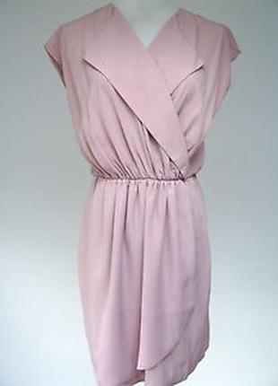 Пепельно- розовое / нежно- розовое  мини платье с запахом asos, xs-s3 фото