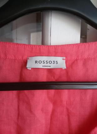 Яркая праздничная льняная блуза rosso35 100% натуральный лен2 фото