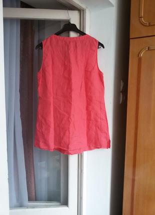 Яркая праздничная льняная блуза rosso35 100% натуральный лен3 фото