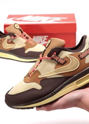 Кроссовки мужские nike air max 1 x travis scott cactus jack