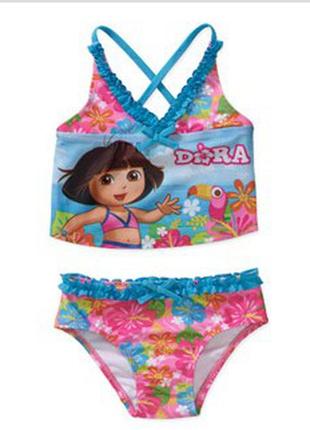 1, яркий раздельный купальник dora дора путешественница размер 2 года nickelodeon