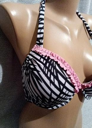 Бюстгальтер верх от купальника в принт с пуш-ап 00016 фото