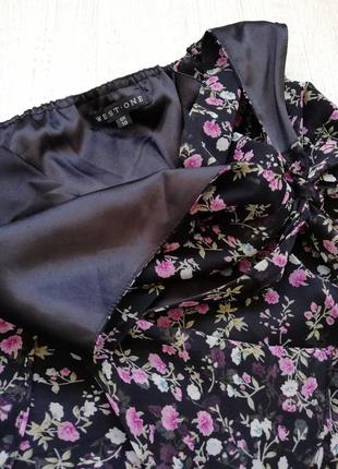 🌹 чорне плаття з воланами в дрібний квітковий принт 🌹 сарафан 🌹 плаття міді відкрита спина7 фото
