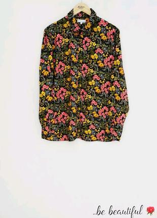 Натуральная  рубашка в цветочный принт xl ексклюзив
