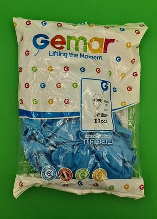Повітряні кульки світло блакитні 12" (30 см) 100 шт gemar (1 пач.)