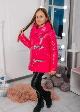 Малинова весняна демісезонна курточка для дівчинки монклер підліткова куртка весна осінь розпродаж sale
