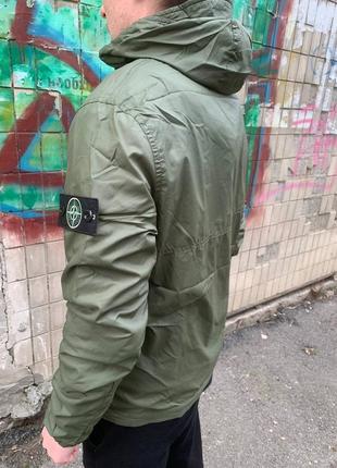 Брендовий чоловічий анорак стон айленд/якісний анорак stone island  в хакі кольорі на кожен день3 фото