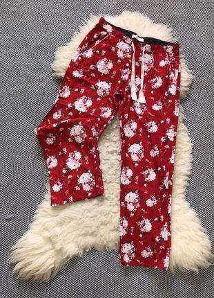 Домашние штаны для дома пижамные хлопковые натуральные бавовна цветочный принт