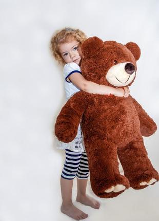 М'яка іграшка для дітей і дорослих, плюшевий мішка, містер ведмідь, колір капучино, розмір 85 см6 фото