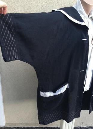 Винтаж,лен100%,кардиган реглан,жакет,пиджак в морском стиле,большой размер4 фото